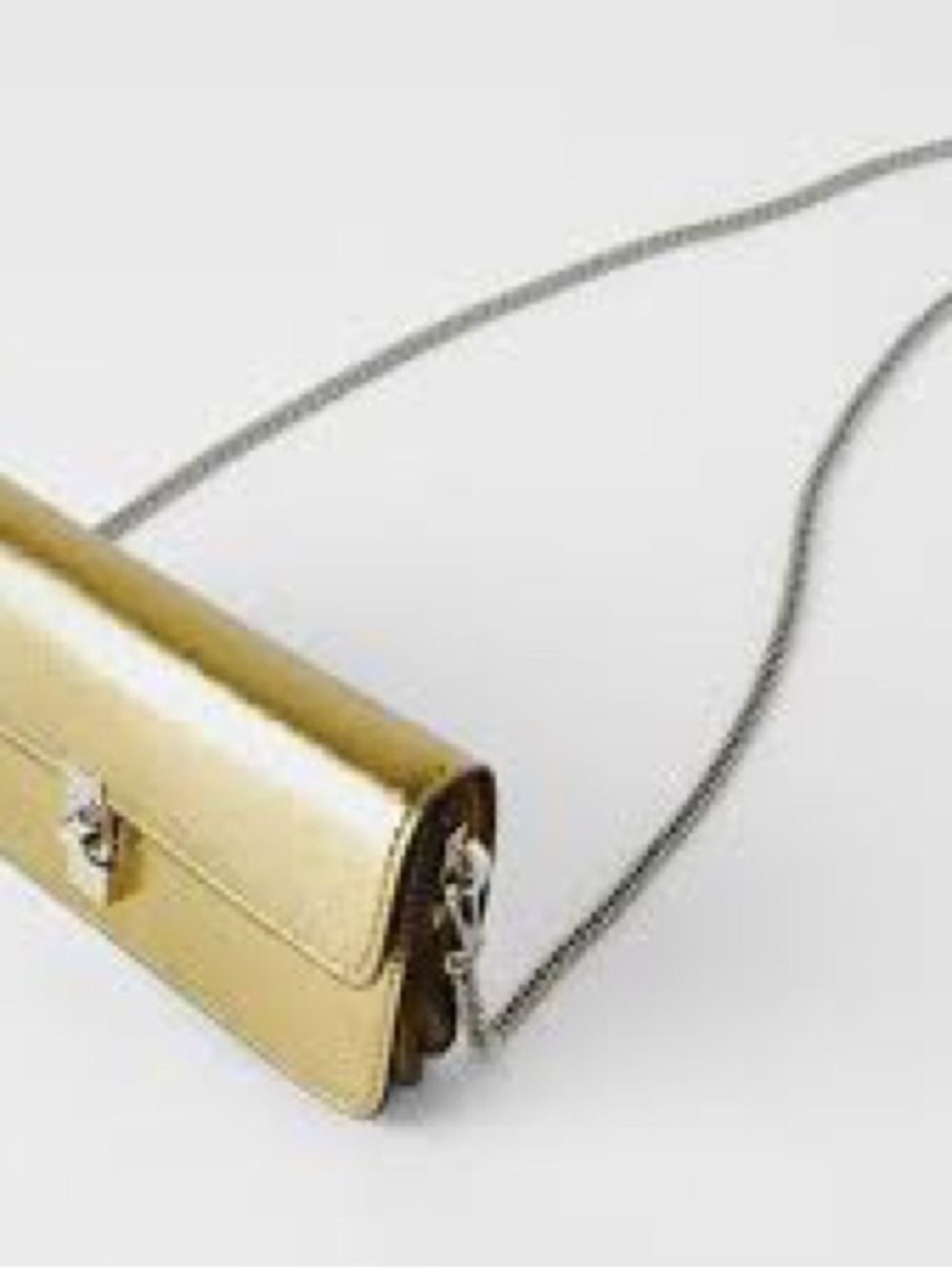 Zara | Crossbody Gold Metallic Chain Shoulder Bag/wallet